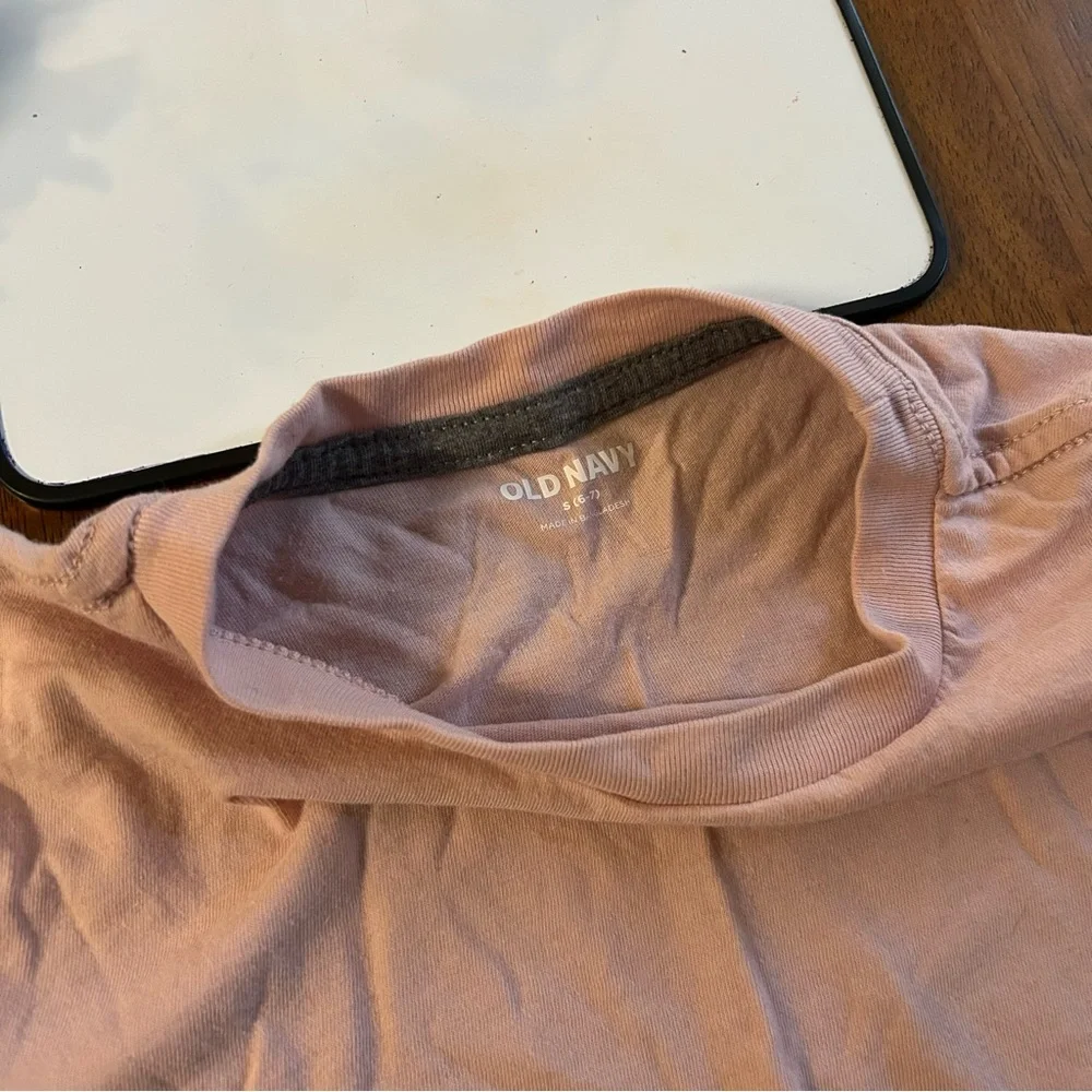 Pink Long Sleeve Shirt | Boys Size 6-7 | Spring Neutrals | Basic Tops | Old Navy